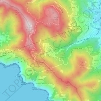 Topografisk kort Biassa, højde, terræn