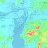 Topografisk kort Porto Alegre, højde, terræn