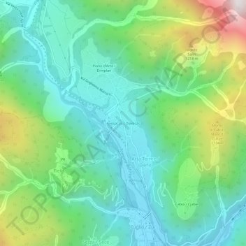 Topografisk kort Avosacco, højde, terræn