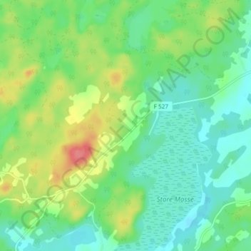 Topografisk kort Röshult, højde, terræn