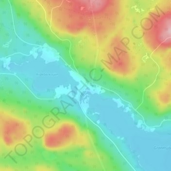 Topografisk kort Knoppe, højde, terræn