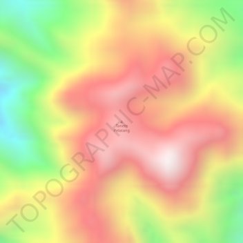 Topografisk kort Tanete Pelatang, højde, terræn