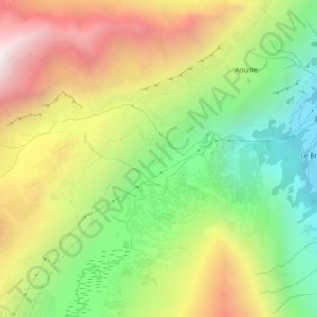 Topografisk kort Turin, højde, terræn