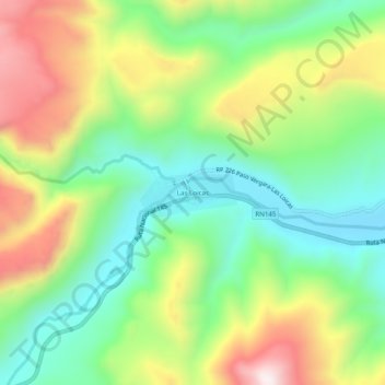 Topografisk kort Las Loicas, højde, terræn