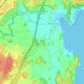 Topografisk kort Överkumla, højde, terræn