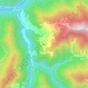 Topografisk kort Daglio, højde, terræn