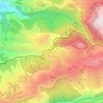 Topografisk kort Jouret Ballout, højde, terræn