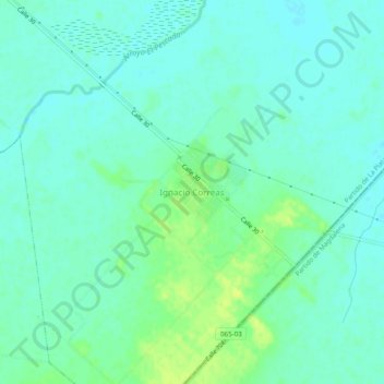 Topografisk kort Ignacio Correas, højde, terræn