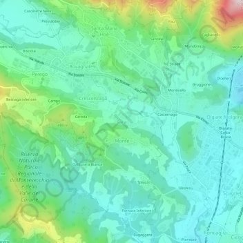 Topografisk kort Sara, højde, terræn
