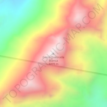 Topografisk kort Cerro Quebrada Blanca, højde, terræn