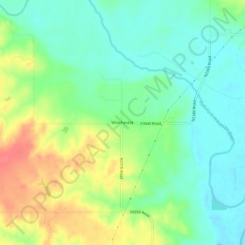 Topografisk kort Winchester, højde, terræn