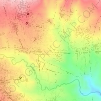 Topografisk kort Batu Love Garden, højde, terræn