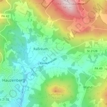 Topografisk kort Kramersdorf, højde, terræn