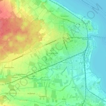 Topografisk kort Hotterdingen, højde, terræn