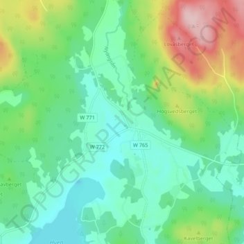 Topografisk kort Arkhyttan, højde, terræn