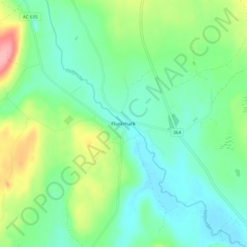 Topografisk kort Flurkmark, højde, terræn