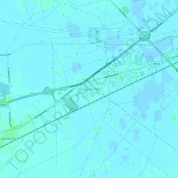 Topografisk kort Fornace Zarattini, højde, terræn