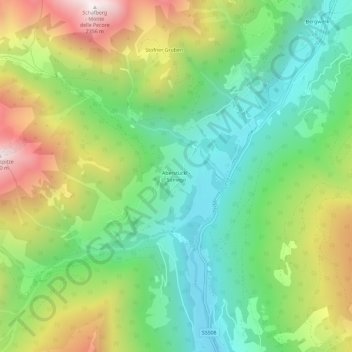 Topografisk kort Sonvigo, højde, terræn