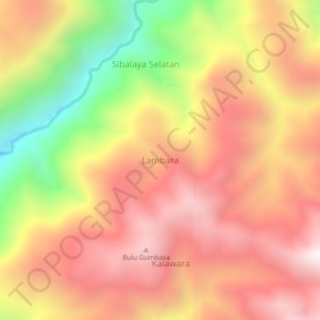 Topografisk kort Lambara, højde, terræn
