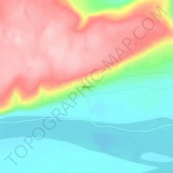 Topografisk kort Isit, højde, terræn