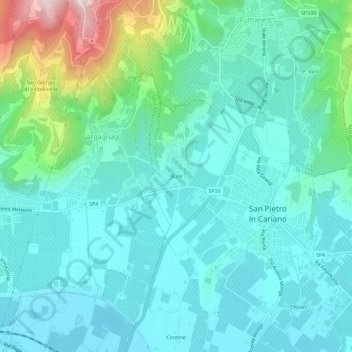 Topografisk kort Bure, højde, terræn