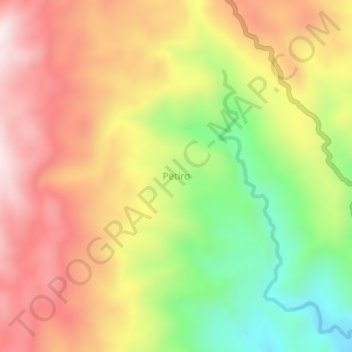 Topografisk kort Petiro, højde, terræn