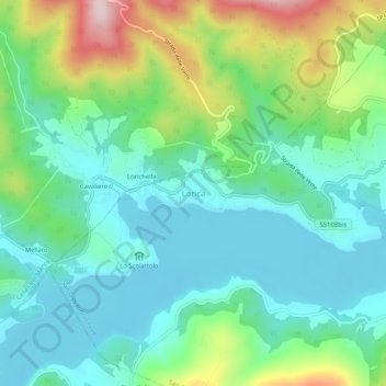 Topografisk kort Lorica, højde, terræn