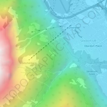 Topografisk kort Rütli, højde, terræn