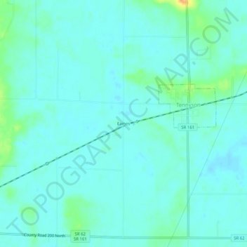 Topografisk kort Eames, højde, terræn