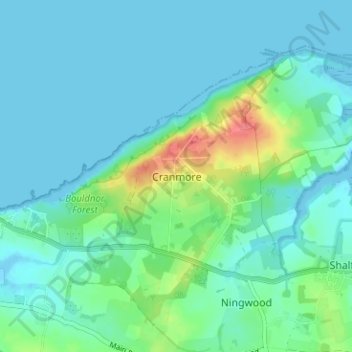 Topografisk kort Cranmore, højde, terræn