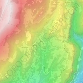 Topografisk kort Moie, højde, terræn