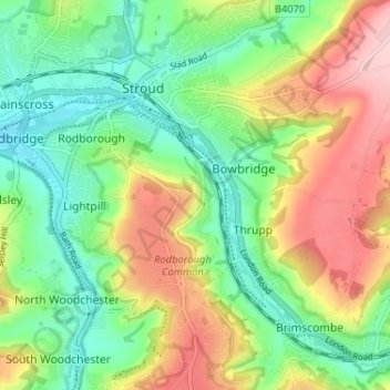 Topografisk kort Mt Vernon, højde, terræn