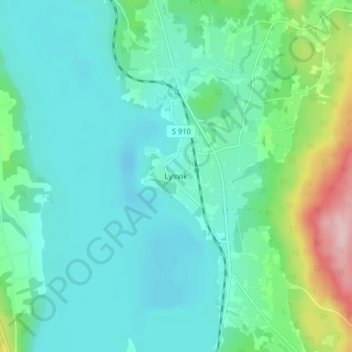 Topografisk kort Lysvik, højde, terræn