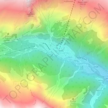 Topografisk kort Ripa, højde, terræn