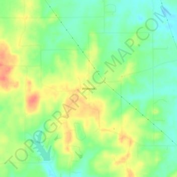 Topografisk kort Whiteoak, højde, terræn