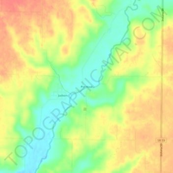 Topografisk kort Pin Hook, højde, terræn