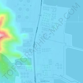 Topografisk kort Fujairah Oil Terminal, højde, terræn