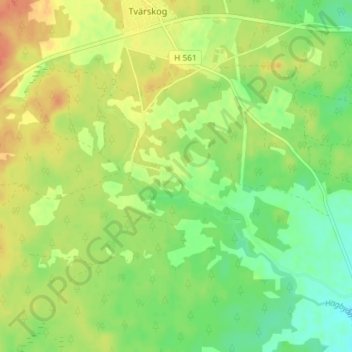 Topografisk kort Mortorp, højde, terræn
