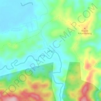 Topografisk kort Janja, højde, terræn