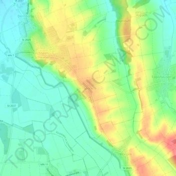 Topografisk kort Spöck, højde, terræn