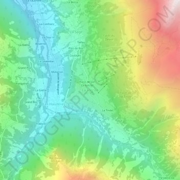 Topografisk kort La Forclaz, højde, terræn