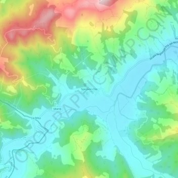 Topografisk kort Spedalicchio, højde, terræn