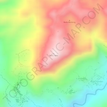 Topografisk kort Buttu Seka, højde, terræn