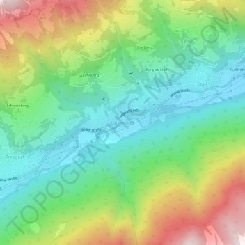 Topografisk kort Latzendorf, højde, terræn