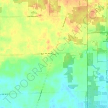 Topografisk kort York, højde, terræn