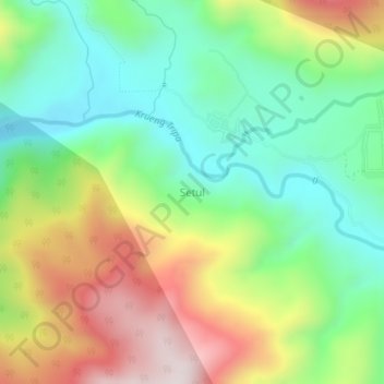 Topografisk kort Setul, højde, terræn