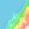 Topografisk kort Agios Nikitas, højde, terræn