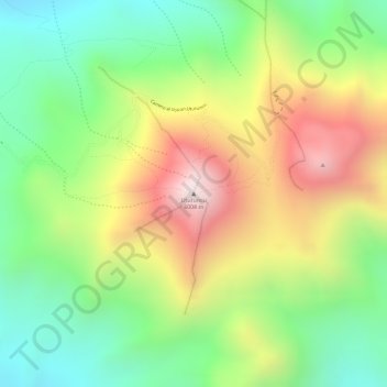 Topografisk kort Uturuncu, højde, terræn