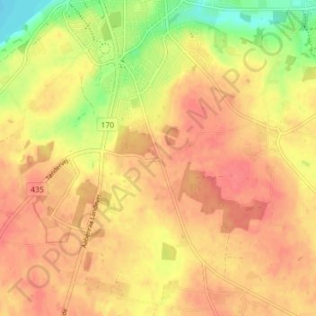 Topografisk kort Knav, højde, terræn