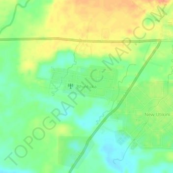 Topografisk kort Bhintuka, højde, terræn